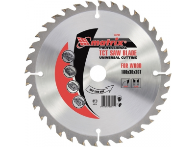 Пильный диск по дереву, 190 х 30мм, 36 зубьев MATRIX Professional