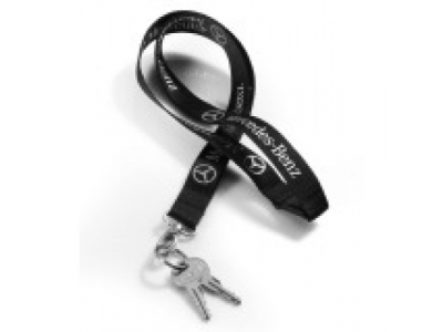 Шнурок с карабином для ключей Mercedes-Benz Classic Star Lanyard, Black 2017